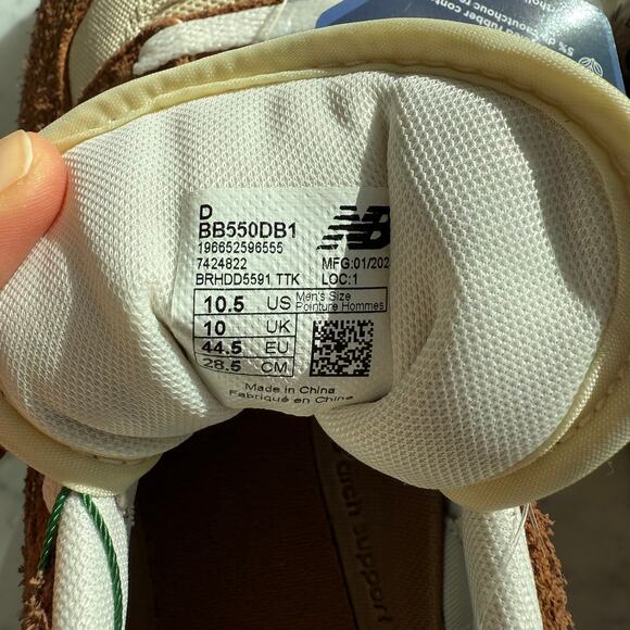 New Balance x Aimé Leon Dore 550 Brown Suede Sneakers Men’s 10.5 - Picture 10 of 11